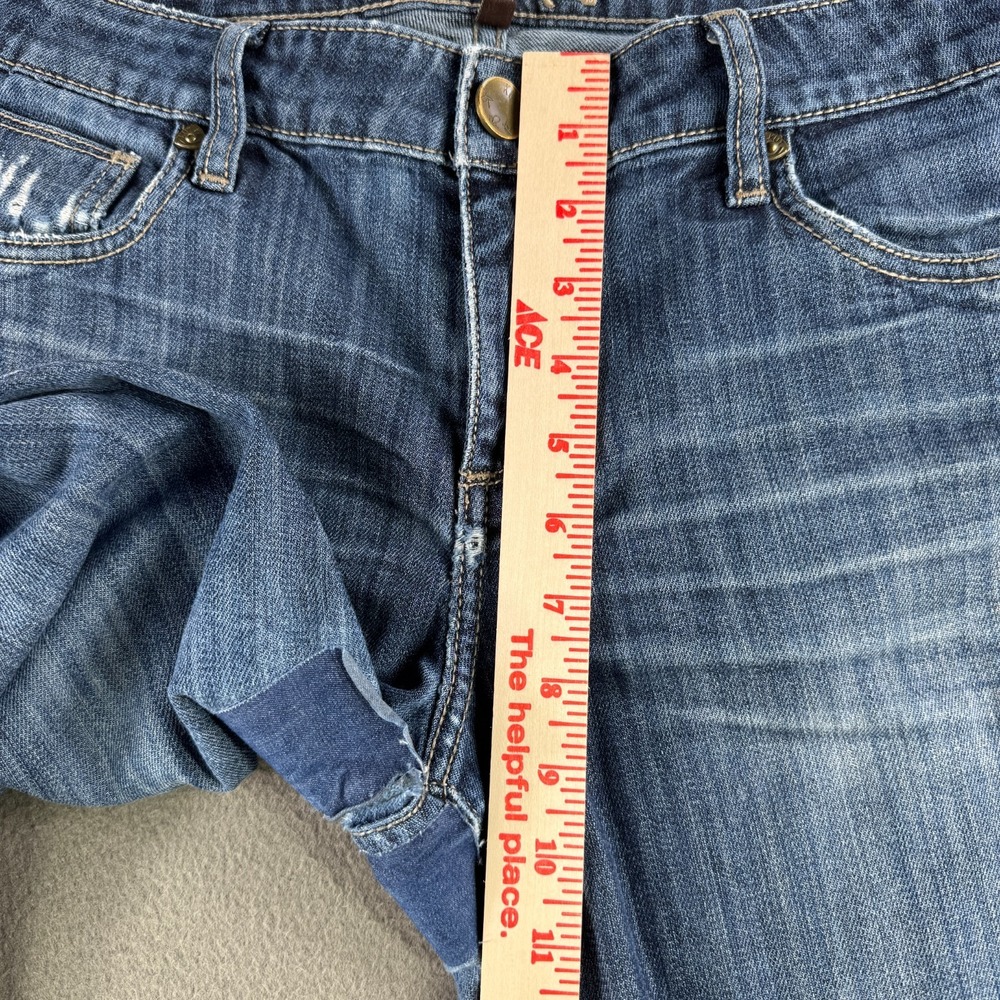 Kut from the Kloth Jeans Women 8 Kelsey Mid Rise Ankle Flare Distressed Patch - Picture 8 of 12